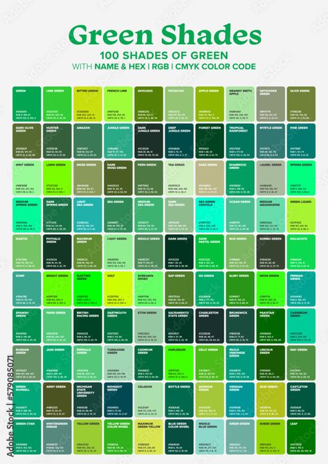 Green Color Names Shades, Green Shades Name, Green Colour Names, Different Green Colors Shades, Type Of Green Color, Types Of Green Color Shades, Green Pallete Colour Palettes, Green Shades Colour Palettes, Green Tones Palette