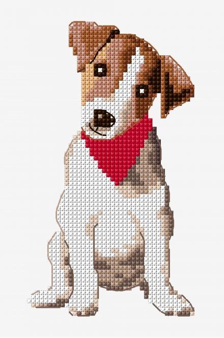 Jack Russell Terrier, Jack Russell Terriers, Embroidery Knitting, Cross Stitch Projects Ideas, Cross Stitch Tutorial, Cross Stitch Books, Jack Russel, Cross Stitch Animals, Cross Stitch Patterns Christmas