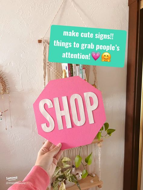 Vendor Market / Pop up Tips!🌞💗🌈 | Gallery posted by Ellē Nicole | Lemon8 Vendor Gifts Ideas, Bridal Pop Up Shop Ideas, Vendor Booth Display Signs, Craft Show Business Sign, Cricut Vendor Booth, Diy Store Sign, Fun Vendor Booth Ideas, Craft Vendor Ideas, Vendor Booth Decoration Ideas