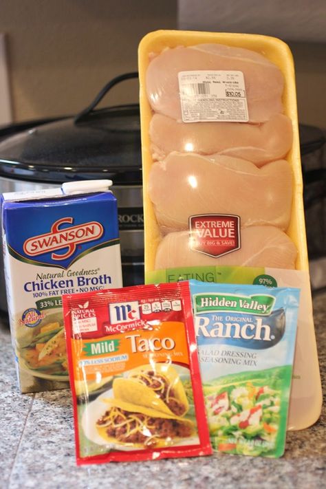 Crock Pot Ranch Chicken Tacos - Repeat Crafter Me Tuesday Chicken, Crock Pot Ranch Chicken, Ranch Chicken Tacos, Chicken Ranch Tacos, Chicken Cooker, Crescent Recipes, Chicken Tacos Crockpot, Crock Pot Tacos, Chicken Taco Recipes