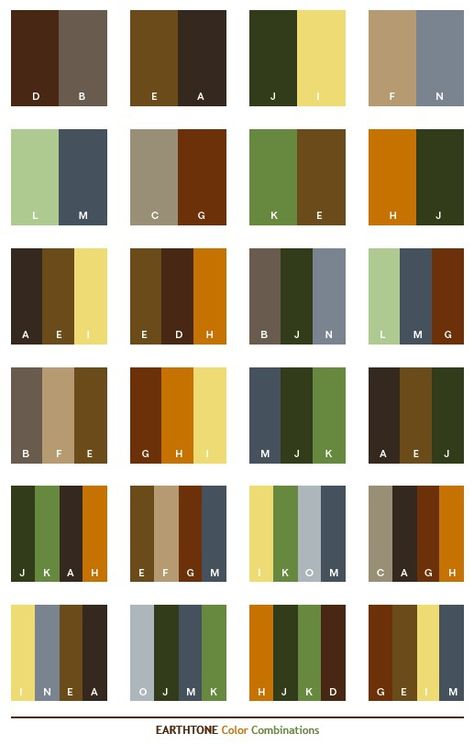 Color Combination Quick Reference Guide: Earthtones Green Color Combination, Earth Tone Color, Green Tone, Earth Tone Colors, Tone Color, Colour Pallete, Green Tones, Colour Board, Color Wheel