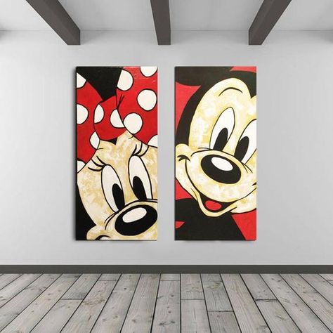 Disney Bedroom Decor, Disney Decor Bedroom, Mickey Mouse Kunst, Art Mini Toile, Disney Bedroom, Bedroom Decor Kids, Mouse Paint, Disney Bedrooms, Mouse Art