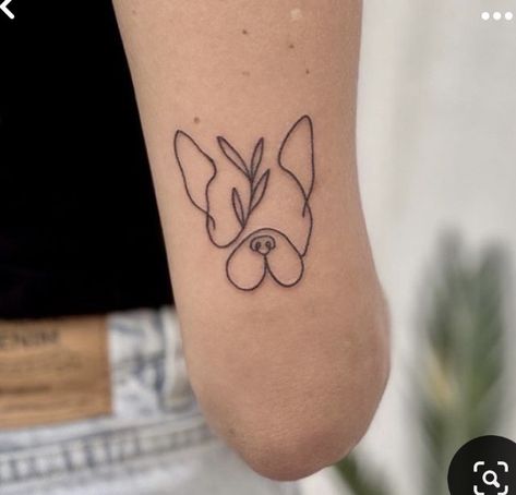 Dog Tattoo Ideas Frenchie, Frenchie Dog Tattoo, Boston Terrier Tattoo Ideas, Elvis Tattoo For Women Small, Frenchies Tattoo, Frenchie Outline Tattoo, Boston Terrier Tattoo Outline, Frenchie Tattoo Ideas, Frenchie Tattoo Outline