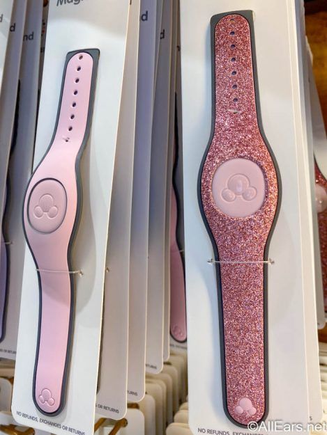 PHOTOS: Disney World's New Pink Glitter MagicBand is Shining, Shimmering, Splendid! - AllEars.Net Los Angeles, Disney Shop Products, Magic Bands Disney, Magicband Disney, Disney Shopping List, Disney Magicband, Disney Bands, Disney Shopping, Shop Disney