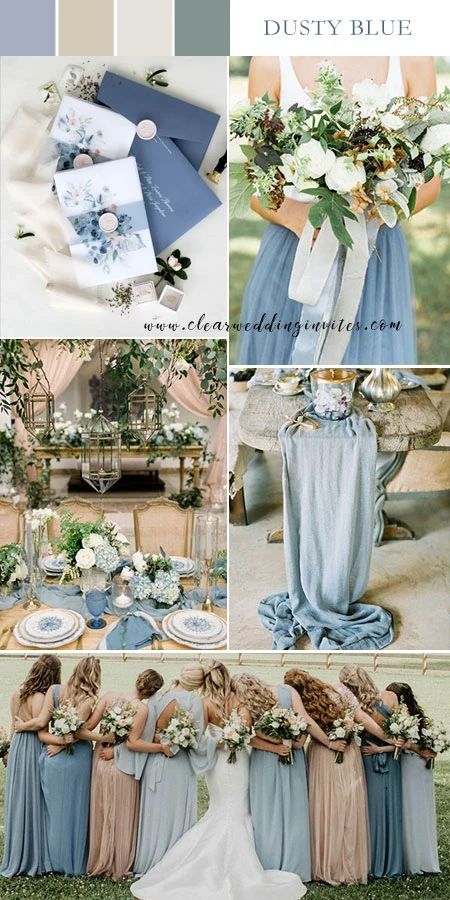 Dusty Blue Coordinating Colors, Light Blue White And Tan Wedding, Dusty Blue And Sand Wedding, Dusty Blue And Copper Wedding Theme, Powder Blue Boho Wedding, Beige Blue Wedding Theme, Dusty Blue And Burlap Wedding, Powder Blue And Champagne Wedding, Light Blue And Beige Wedding