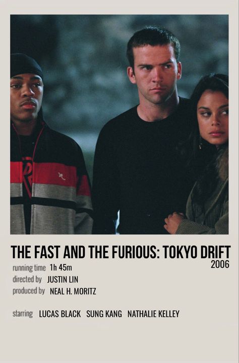 minimal polaroid movie poster for the fast and the furious: tokyo drift Tokyo Drift Movie Poster, Fast And Furious Tokyo Drift Poster, The Fast And The Furious Tokyo Drift, Tokyo Drift Poster, Tokyo Drift Movie, Summer Movies List, Poster Polaroid, Polaroid Frames, Polaroid Movie Poster