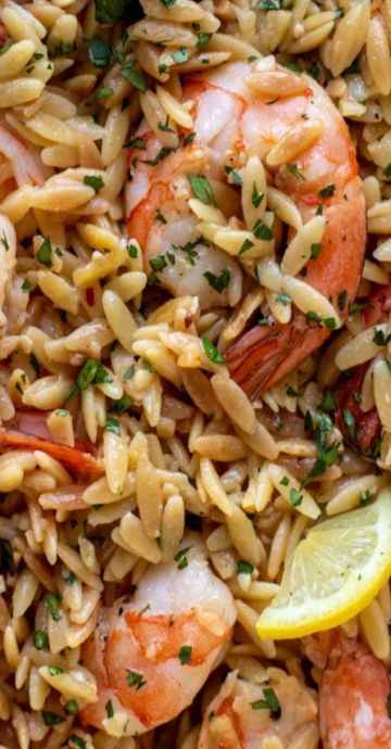 Shrimp Orzo Dinner Recipes, Thermomix, Couscous, Roasted Shrimp Orzo Salad Ina Garten, Shrimp Scampi Orzo Recipes, Fish Orzo Recipes, One Pot Shrimp And Orzo, Easy Orzo Dinner Recipes, Shrimp And Asparagus Orzo