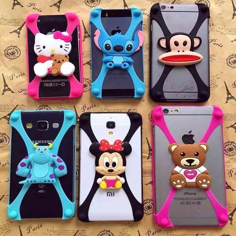 Cute Cartoon Silicone Universal Cell Phone Holster Case Fundas For iphone 4 4s 5 5s se 6 6s 6plus  Cover Lelo And Stitch, Ideas Para Fotos, Iphone Cases Disney, Cute Stitch, Phone Hacks, Cell Phone Holster, Phone Holster, Diy Phone, Diy Phone Case