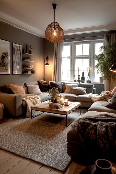 Comfy Living Room Decor, Small Modern Living Room, Earthy Living Room, Minimalist Living Room Decor, Living Room Warm, Comfy Living Room, Apartment Decoration, Cosy Living Room, Neutral Living Room