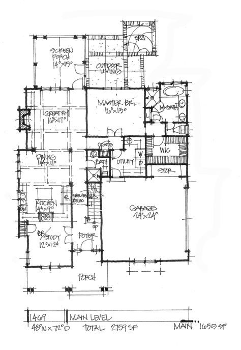 House Plan on the Drawing Board 1469 features a modern facade with a family-friendly floor plan! #WeDesignDreams #DonGardnerArchitects Floor Plan Of House, Plan Of House, Floor Plan Sketch, Urban Farmhouse Designs, Craftsman Floor Plan, First Floor Plan, Luxury Plan, Two Story House Plans, Interior Architecture Drawing