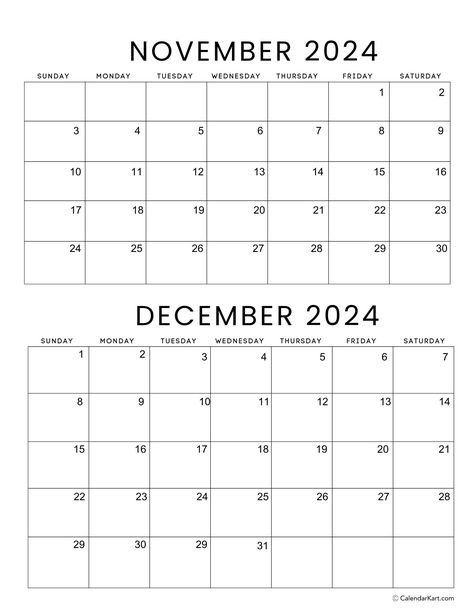 Printable November December 2024 Calendars | Calendarkart December 2024 Calendar, Minimal Calendar, Saraswati Goddess, December Calendar, Today Calendar, Busy Parents, Durga Maa, Planning Ahead, Calendar Printables