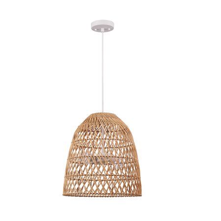 The Galen 2-Light Chandelier is not only stunning to look at, it is also a completely unique way to bring light into any room you choose. The natural bamboo and rattan shade is accented by a white canopy and hanging cord and complements all existing decor in your home. The adjustable cord allows you to adjust the height of this Japandi style chandelier to best fit any space you live in. The shape modernizes the whole design and would look amazing in your living room, bedroom or entryway while of Boho Pendant Light, Cozy Colors Palette, Rattan Light Fixture, Rattan Shades, Smart Bulbs, White Canopy, Nursery Room Design, Rattan Pendant Light, Vintage Edison Bulbs