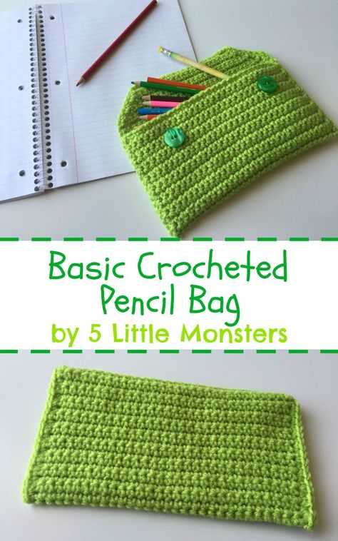 Easy Crochet Pencil Case, Crochet Pencil Case With Zipper, Crochet Pencil Bag Pattern Free, Crochet Pattern Pencil Case, Crochet Pencil Case Free Pattern No Zip, Free Crochet Pencil Case Pattern, Pencilcase Crochet Free Pattern, How To Crochet A Pencil Case, Crochet Pencil Pouch Free Pattern