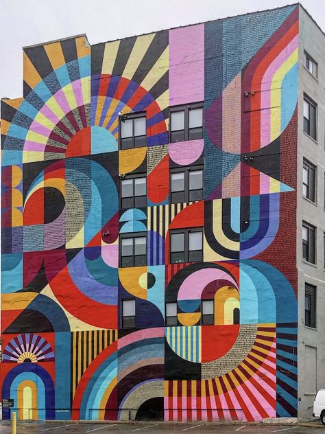 Graffiti Wall Painting, Building Murals Painted, Street Wall Art Graffiti, Street Art Pattern, Wall Art Graffiti Murals, Urban Mural Art, City Mural Ideas, Modern Graffiti Art, Street Wall Painting Ideas