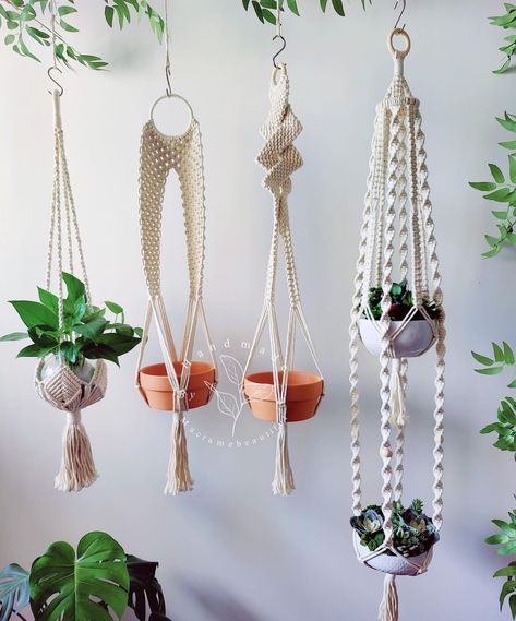 Emma Yang’s Instagram profile post: “Something exciting for your indoor garden decor. If you like the look, please don't hesitate to get in contact or you could find the link…” Macrame Pot Holder, Plant Holder Macrame, Plant Hanger Macrame, Macrame Planter, Macrame Plant Holder, Handcrafted Decor, Macrame Plant Hangers, Hanging Flowers, Plant Lover Gift