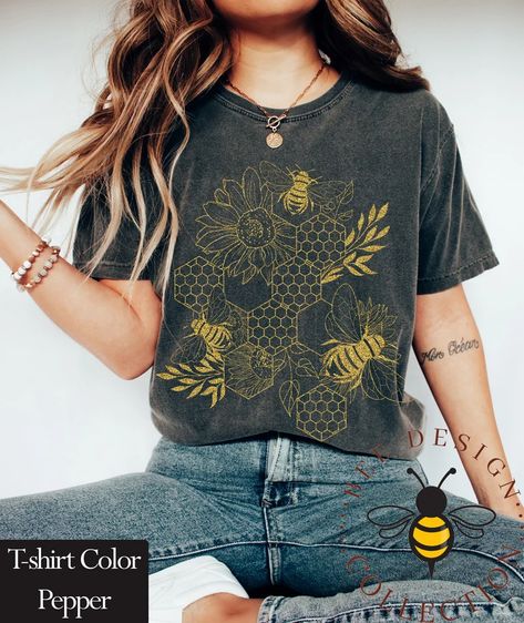 Comfort Colors Bee Tshirt Save the Bees Shirt Bee Tee Bee - Etsy Silhouette Forest, Pine Tree Silhouette, Forest Silhouette, Hiking Nature, Silhouette Shirt, Comfort Colors Tshirt, Skeleton Shirt, Nature Shirts, Adventure Shirt