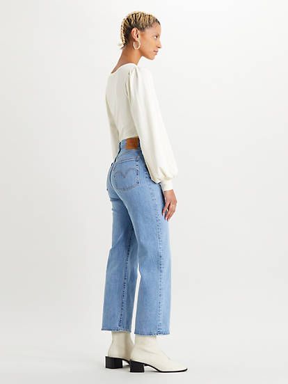 Ribcage Straight Ankle Jeans - Light Indigo | Levi's® GB Levis Ribcage Jeans Outfit, Ribcage Jeans Outfit, Ankle Jeans Outfit, Levis Ribcage Jeans, Levis Ribcage Straight Ankle Jeans, Levis Ribcage Straight, Levi's Ribcage, Ribcage Jeans, Levis Ribcage