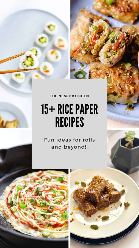 What To Do With Spring Roll Wrappers, Summer Roll Ideas, Teriyaki Chicken Rice Paper Rolls, Recipes That Use Rice Paper, Spring Roll Dinner Ideas, Rice Paper Baklava, Rice Wrapper Dumplings, What Can I Make With Rice Paper, Gluten Free Rice Paper Recipes