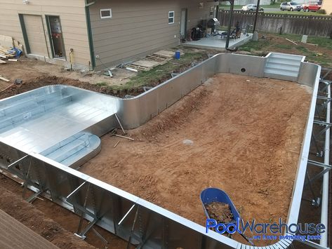 Inground Liner Pools, Inground Pool Diy, Homemade Swimming Pools, Piscina Diy, Pool Warehouse, Piscina Rectangular, Swimming Pool Kits, Pool Tanning, Rectangle Pool