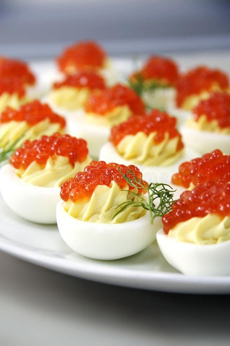 Red Eggs, Stuffed Eggs, Culinary Cooking, Red Caviar, Salmon Roe, Deviled Eggs, Business Advertising, Advertising Design, Design Graphic