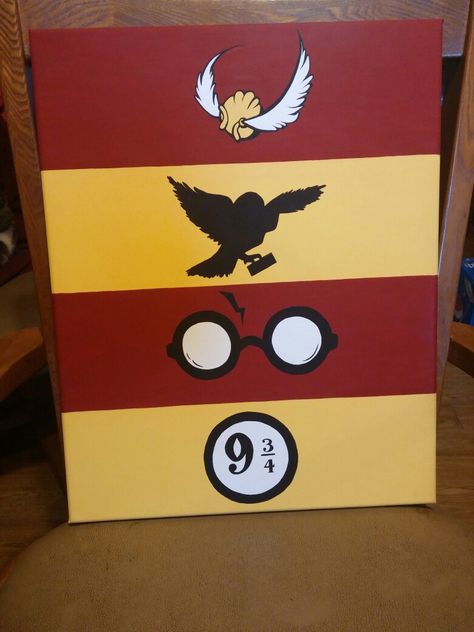 harry potter canvas painting Harry Potter Houses Painting, Acrylic Painting Canvas Harry Potter, Diy Harry Potter Painting Ideas, Simple Book Painting, Harry Potter Posca Art, Canvas Painting Ideas Harry Potter, Diy Harry Potter Painting, Harry Potter Paintings Easy Canvas, Harry Potter Canvas Painting Easy