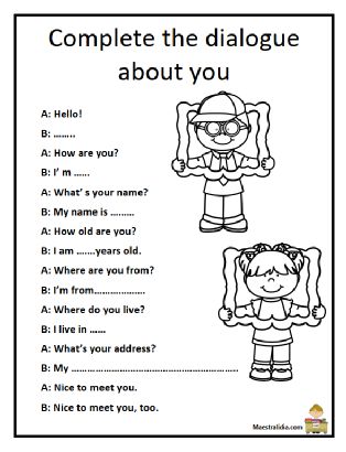 Conversation For Kids English, Greeting Worksheet For Kids, English Conversation Worksheets, Conversation For Kids, Greetings In English, English Conversation For Kids, Conversation Starters For Kids, Kids Worksheet, Teach English To Kids