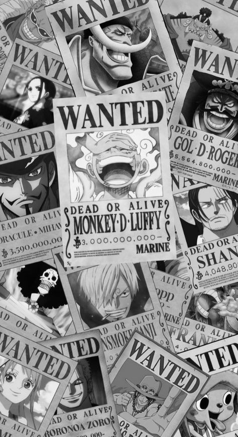 One Piece Wallpaper Iphone Black And White, Luffy Collage Wallpaper, Manga Wallpaper Black And White Iphone, Emo Aesthetic Wallpaper, One Piece Wallpapers, Album Cover Wallpaper Collage, Doflamingo Wallpaper, One Piece Bounties, Whatsapp Wallpapers Hd