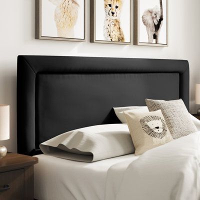 Simple Black Headboard, Black Headboard Bedroom, Upholstered Panel Headboard, Headboard Upholstered, Full Headboard, Black Headboard, White Headboard, Fabric Headboard, Queen Headboard