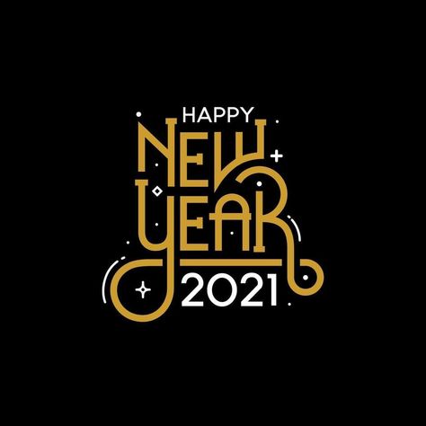 Happy New Year 2021 with lettering typography style for greeting card Poster Tipografi, Happy New Year Typography, New Year Logo, Happy New Year Letter, New Year Typography, Social Media Images Design, New Year Post, Happy New Year Text, New Year Text