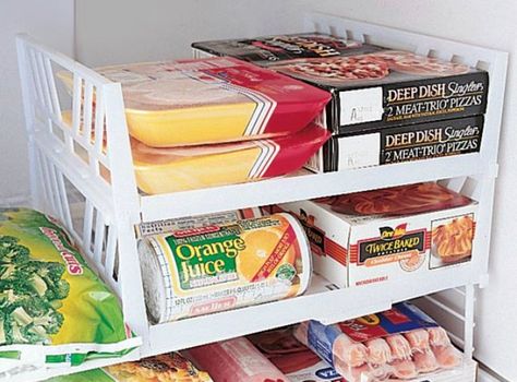 To buy or DIY: It's one of life's great dilemmas. Whichever route you choose, refrigerator organization accessories can help you pack more food into cold storage. Minimalist Flat, Apartment Kitchen Organization, Small Apartment Organization, Camper Organization, Apartment Hacks, Freezer Organization, Camper Storage, Minimalist Apartment, Refrigerator Organization