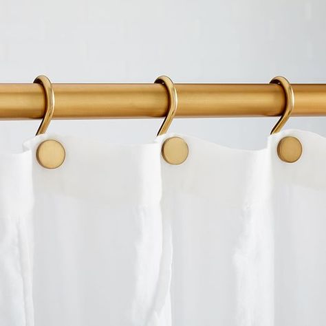 Modern Shower Curtain Hooks, Gold Shower Curtain Rings, Farmhouse Shower Curtain Hooks, Shower Curtain Gold, Gold Shower Curtain Hooks, Gold Shower Hooks, Modern Bathroom Decor Shower Curtains, Mid Century Modern Bathroom Shower Curtain, Mid Century Modern Shower Curtain