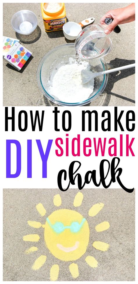 How To Make DIY Sidewalk Chalk Paint #diy #summer #art #paint #chalk Paint Chalk Diy, Sidewalk Paint Diy, Sidewalk Chalk Paint Diy, Liquid Chalk Diy, Chalk Paint Kids Outside, Outside Painting For Kids, How To Make Sidewalk Chalk, How To Make Chalk Paint For Sidewalk, How To Make Sidewalk Chalk Paint