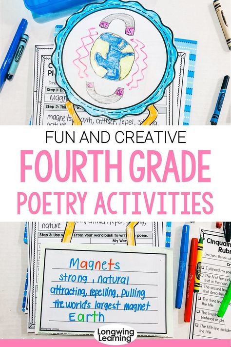 Poetry Activities Elementary, Elementary Poetry, 4th Grade Writing Prompts, Poem Activities, Ela Worksheets, Writing Mini Lessons, Creative Writing Classes, Poetry Prompts, Informative Essay