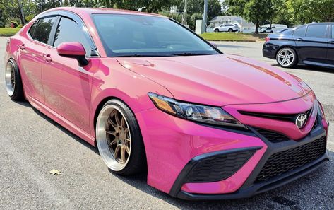 Pink Camry Toyota, Pink Toyota Corolla, Pink Toyota Camry, Toyota Corolla Aesthetic, Pink Toyota, Manifestation 2024, Elegant Long Sleeve Wedding Dresses, Modded Cars, Pink Cars