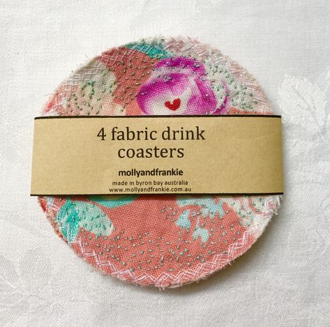 Drink Coasters Set of 4 - Springtime Gorgeous coasters handmade from vintage upholstery fabric and Kantha stitched with embroidery floss for detail. Drink coasters brighten up any table or space and are a great gift - hostess gift, housewarming gift, teacher thank you present Each coaster is 10cm in diameter  FREE SHIPPING WITHIN AUSTRALIA Made in Byron Bay Follow me on Instagram: https://www.instagram.com/mollyand.frankie/ www.mollyandfrankie.com.au * this listing is for one set of 4 drink coasters Embroidered Coasters, Organic Perfume, Thank You Presents, Fabric Gift Wrap, Heart Keyring, Gift Housewarming, Teacher Thank You, Rainbow Beads, Handbag Charms