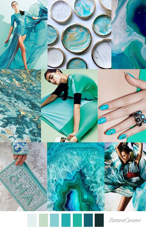 MARBLED TURQUOISE by Pattern Curator Turquoise Mood Board, Mood Board Photoshoot, Mood Board Ideas, Color Palette For Home, Mood Board Fashion Inspiration, Pattern Curator, Colour Mood, Palettes Color, Turquoise Fashion