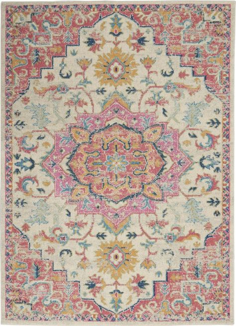 PRICES MAY VARY. Classic Persian rug pattern with contemporary colors brings boho flair to your home Machine made of delightfully soft polypropylene fibers Durable and easy to clean Due to the detailed construction of our rugs, both handmade and machine-made, sizes may vary by up to three inches in width or length. Rug pad recommended Dorm Ideas, Cute Rugs, Find Passion, Scatter Rugs, Nourison Rugs, Persian Motifs, Modern Color Palette, Simply Irresistible, Southwestern Design