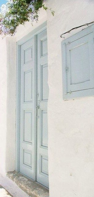 NOW TRENDING – POWDER BLUE Cottage Spring, Architecture Renovation, Blue Front Door, Blue Doors, Pastel Interior, Haus Am See, Chalk Pastel, Give Love, Blue Cottage