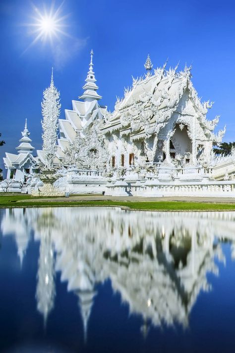 Rong Khun temple, Chiang Rai province, northern Thailand.   Find out more hidden gems of Thailand on TheCultureTrip.com by clicking the image! Chiang Rai, Phnom Penh, Angkor, Krabi, White Temple, Northern Thailand, Bhutan, Place Of Worship, Travel Sites
