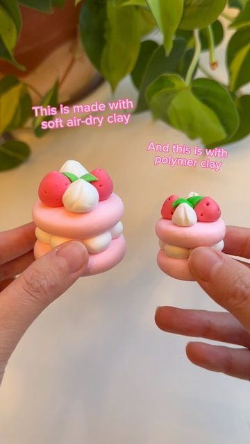 Claymoo on Instagram: "What’s the difference between soft air-dry clay and polymer clay? 🤔 #learntosculpt #polymerclay #diykit #craftkit #shopsmall #giftideas" Fimo, How To Make S, Air Soft Clay Ideas, Air Dry Clay Desserts, What To Make Of Clay, Color Clay Ideas, Clay Inspiration Easy, Clay Birthday Ideas, Things You Can Make Out Of Clay