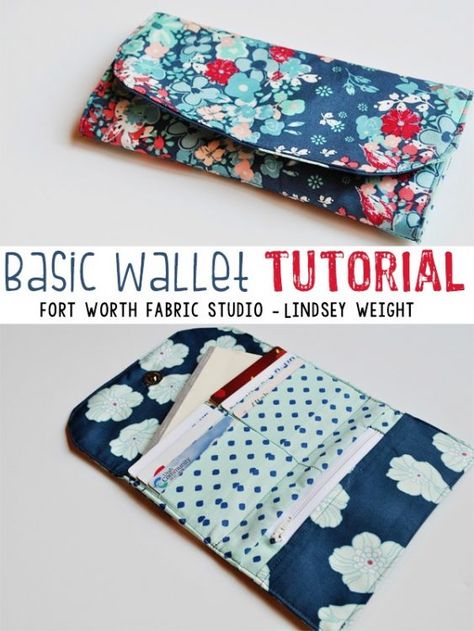 Wallet Pattern Free, Wallet Sewing Pattern, Sew Wallet, Sac Diy, Simple Wallet, Diy Sac, Wallet Tutorial, Diy Wallet, Fabric Wallet