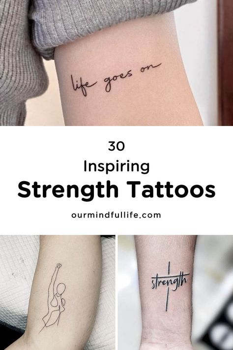 Midarm Tattoo, Strength Tatoos Woman, Tattoo Resilience Symbols, Strength And Courage Tattoos, Strength Tattoo For Women, Tattoos Meaningful For Women, Resilience Quotes Tattoo, Symbols Of Strength Tattoos For Women, Minimalist Tattoo For Women With Meaning