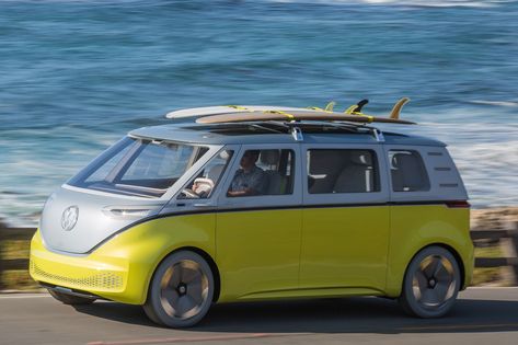 People Are Crazy for the New VW Bus: Here’s Why | GearJunkie Vw Kampeerwagens, Vw Buzz, Beach Foto, Mobil Futuristik, T3 Vw, Electric Van, Van Vw, Kdf Wagen, Autonomous Vehicle