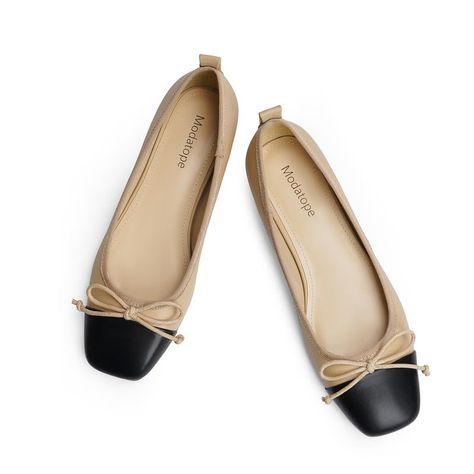 PRICES MAY VARY. 🥿🥿🥿 Gentle Remind: These flats are aimed to present a young slim outfit, better for medium or narrow feet. For wide feet, please consider to order half to one size up than your normal. 🥿 With their elegant square toe design and stylish knot detailing, these ballet flats are the perfect choice for any dressy or formal occasion. 🥿 The flat shoes are designed with ultra-soft and comfortable lining, cushioned footbed, slip-resistant outsole for steady and safe steps. 🥿 Women's Classic Flat Shoes, Smart Flat Shoes, Formal Flats, Classy Flats, Bow Shoes Flats, Chanel Shoes Flats, Ballet Flats Outfit, Office Girl, Elegant Flats