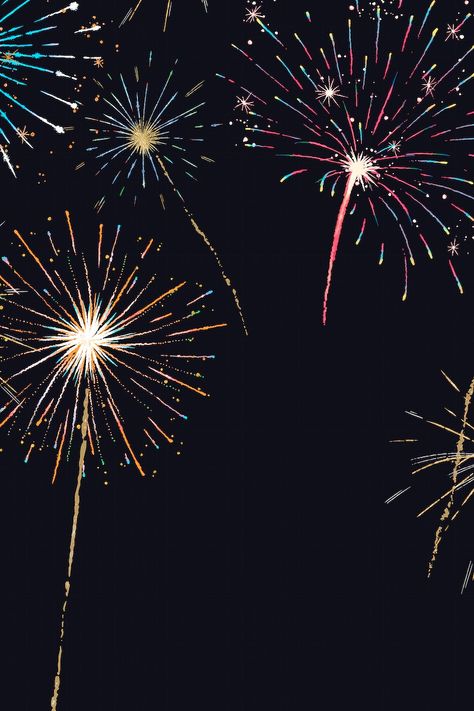 Colorful fireworks background vector in celebration theme | free image by rawpixel.com / Boom Fireworks Doodle, Fire Works Drawing, Fireworks Watercolor, Dark Sky Background, Fireworks Drawing, Firework Background, Fireworks Illustration, Firework Tattoo, Fireworks Vector