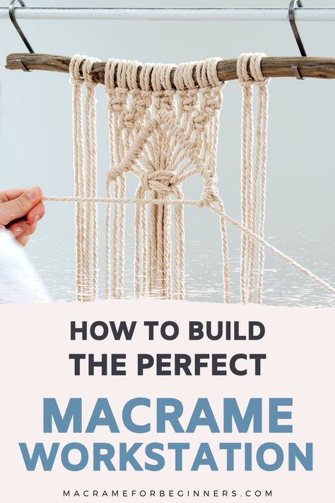 Discover the 10 most essential Macrame tools to build the perfect Macrame Workstation and let me show you the best Macrame work stands and Macrame boards to create your own DIY workspace. From gorgeous vintage razor-sharp scissors to lightweight Macrame project boards and adjustable work stands, here are my 10 favorite essentials to build the perfect Macrame workstation. #macrame #macrameforbeginners #diy Macrame Board Diy How To Make, Diy Macrame Work Stand, Macrame Stand Diy, Macrame Stand, Macrame Tools, Diy Workspace, Macrame Tutorial Beginner, Macrame For Beginners, Colored Macrame