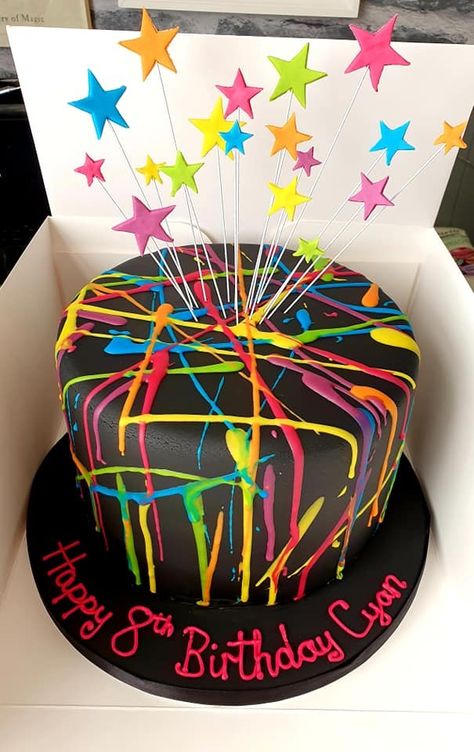 Neon Glow Cake Ideas, Neon Sheet Cake Ideas, Neon Cake Aesthetic, Neon Theme Birthday Cake, Neon Theme Cake, Glow In The Dark Theme Cake, Glow Cake Ideas, Glow In The Dark Party Cake, Glow In The Dark Birthday Cake