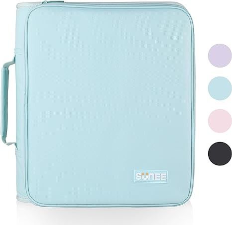 Amazon.com : SUNEE Zippered Binder Bag with Handle, 2-Inch 3-Ring O-Ring, 500-Sheet Capacity, Includes Zip Pocket, 5-Tab Expanding File Folder, Multi-Pocket Organizer Binder Suitable for Middle School, Blue : Office Products Cute Binder Ideas, Folder Binder, Expanding File Folder, Zipper Binder, Blue Office, School Binder, Journal Bullet, Binder Organization, Pocket Organizer