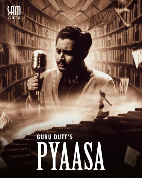 FILM - PYAASA DIRECTOR - GURU DUTT Guru Dutt, Vintage Icon, Bollywood Quotes, Watercolor Architecture, Vintage Icons, Vintage Bollywood, Film Poster, I Want To Know, Lavender Fields