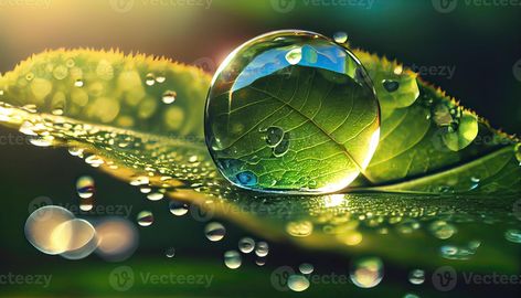 Bonito, Dew Drops On Leaves, Dew Drops On Flowers, Morsko Dno, Leaf On Water, Texture In Nature, Macro Ideas, Water Drop On Leaf, Glowing Water